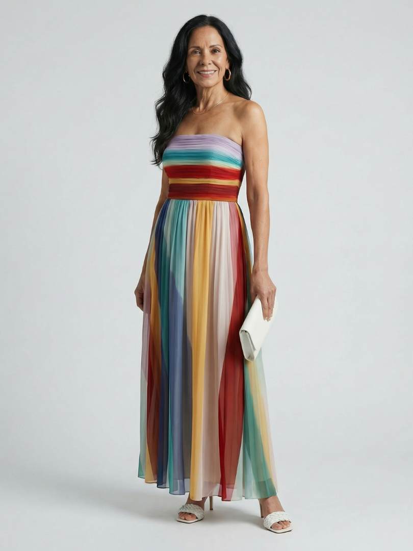 esse studios striped silk chiffon maxi dress Serene Dress it up with Heel Height:2inch Latin Heel Forest Green Showstopper Plunge noSale