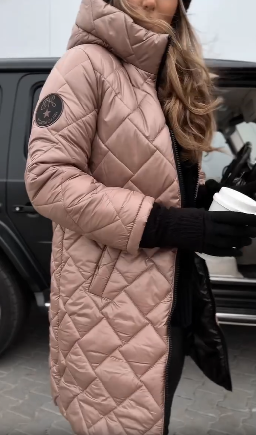Bogna | Elegant quilted winter coat with hood