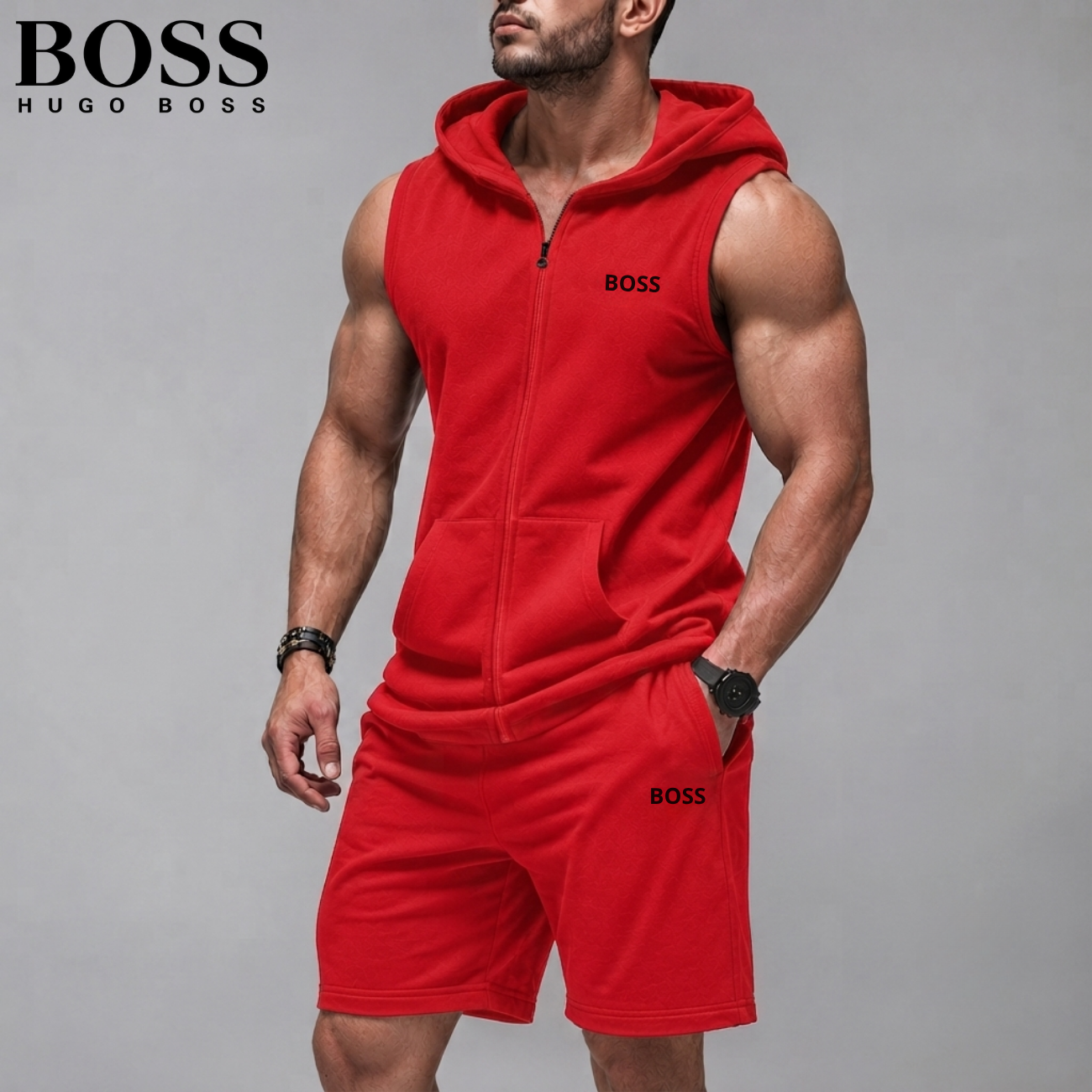 Sleeveless Hoodie & Shorts Set || Clearance Sale
