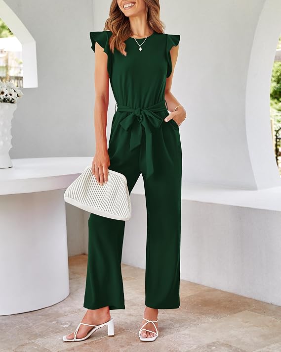 Victoria - Belted Wide-Leg Jumpsuit