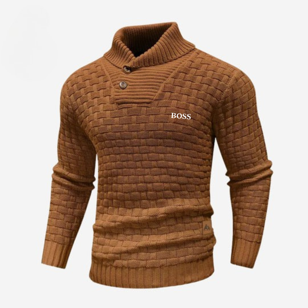 Knitted Sweater with Buttoned Collar || CLEARANCE SALE