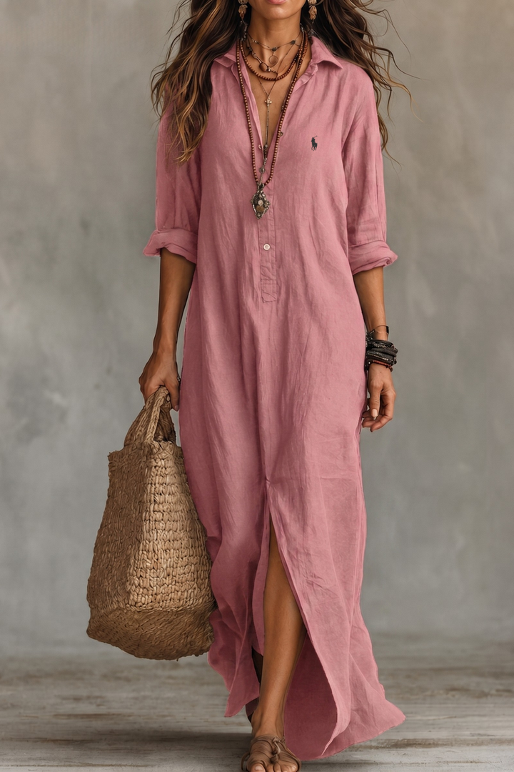 Coastal Breeze Maxi Shirt Dress - Clearance Sale