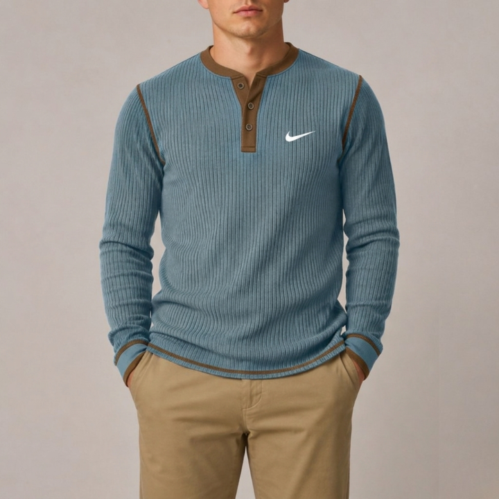 Ribbed Henley Knit - Clearance Sale