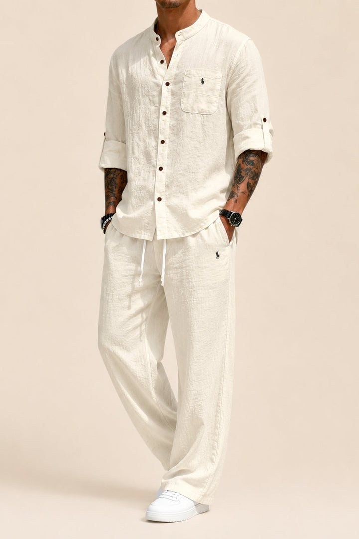 Linen-Cotton Casual Two-Piece Set - Clearance Sale