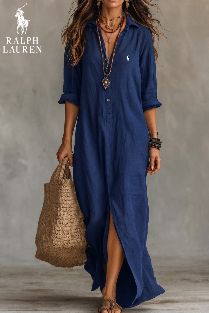 Coastal Breeze Maxi Shirt Dress || Clearance Sale