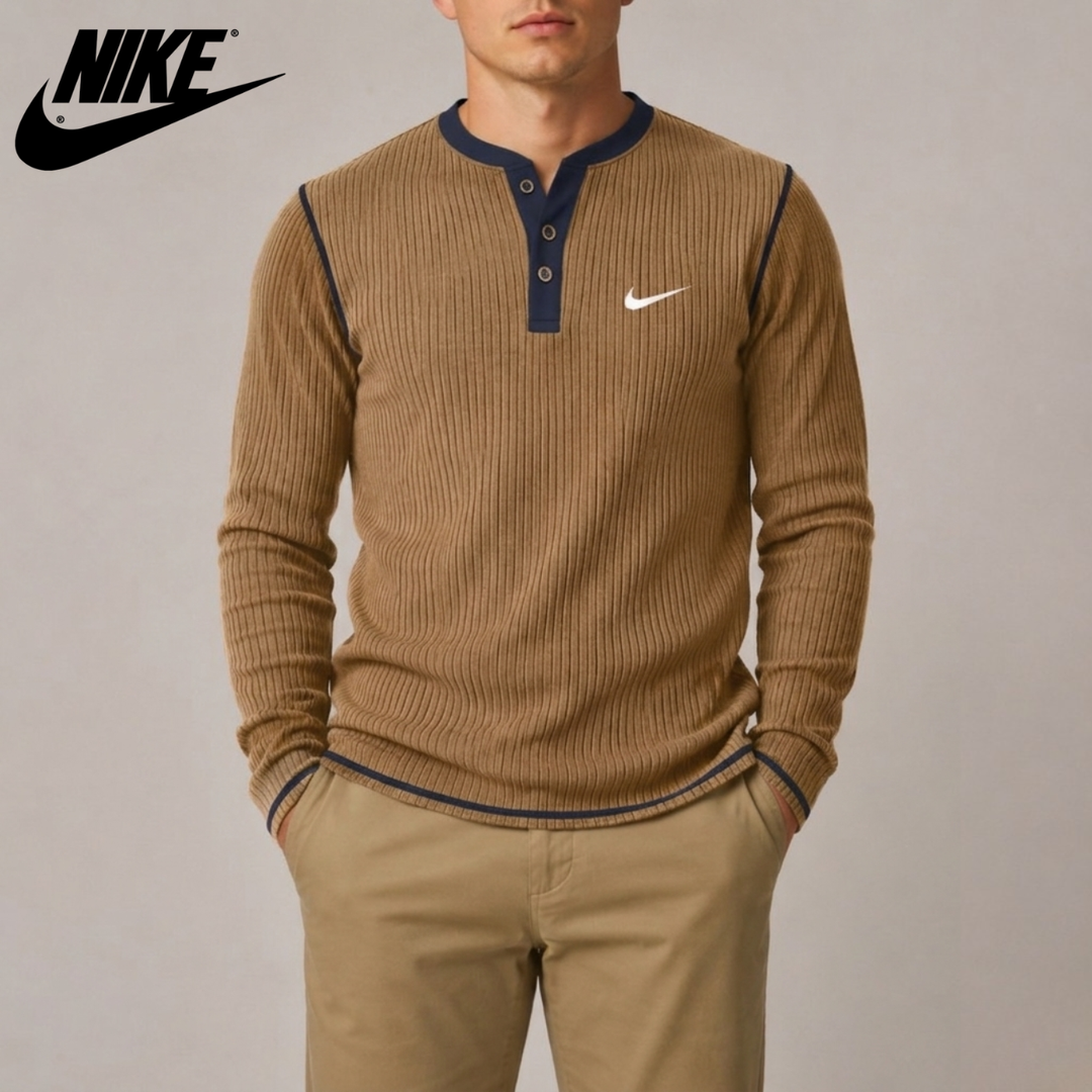Ribbed Henley Knit || Clearance Sale