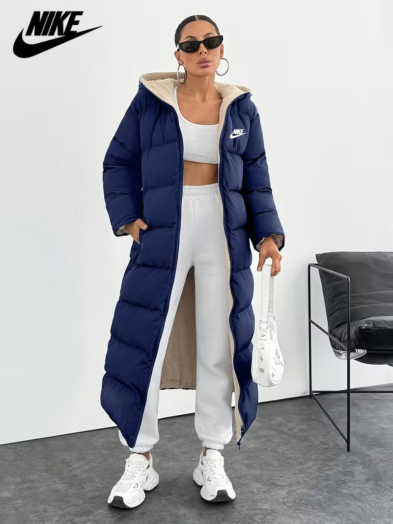 Long Puffer Coat with Hood and Sherpa Lining || CLEARANCE PRICE