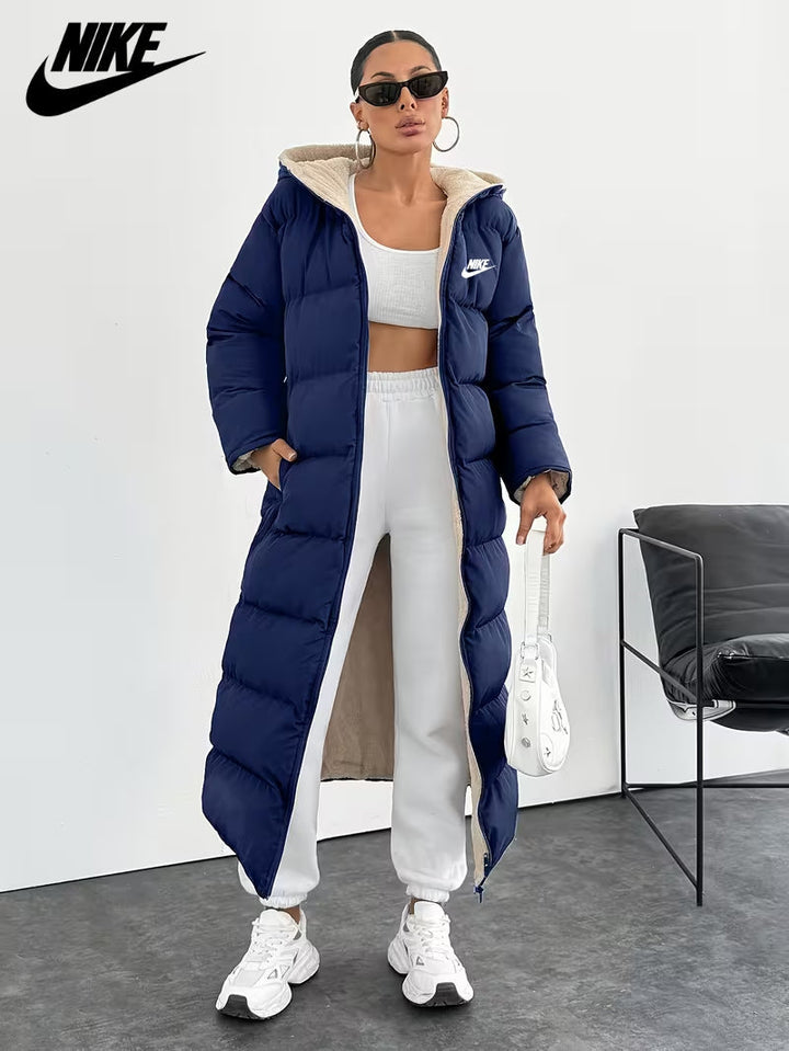 Long Puffer Coat with Hood and Sherpa Lining || CLEARANCE PRICE
