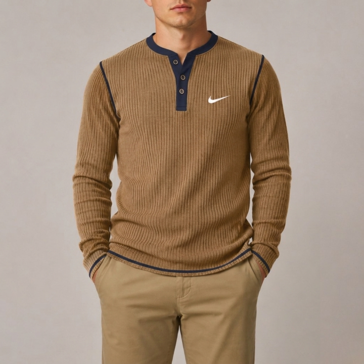 Ribbed Henley Knit - Clearance Sale