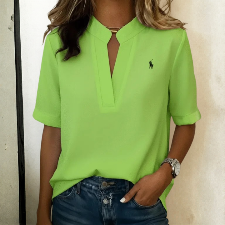 Sleek V-Neck Short Sleeve Casual Blouse - Clearance Sale