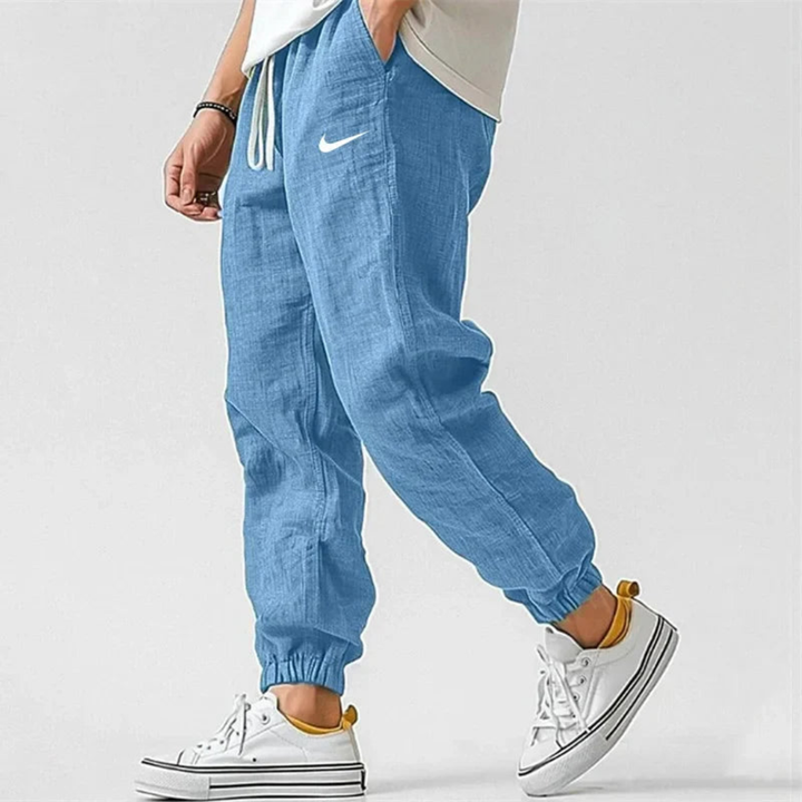 Relaxed Fit Linen Jogger Pants - Clearance Sale