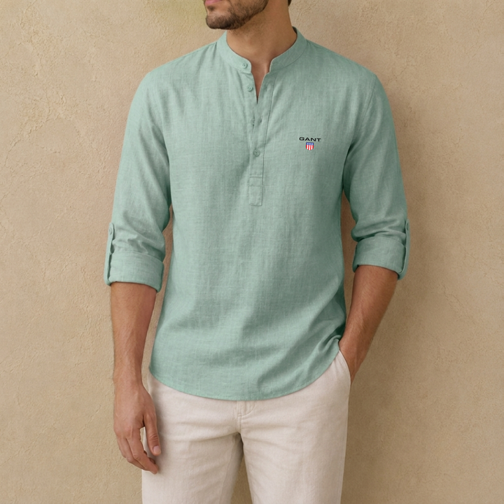Linen Henley Shirt - Clearance Sale