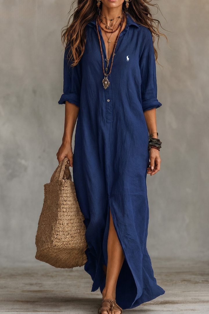 Coastal Breeze Maxi Shirt Dress - Clearance Sale
