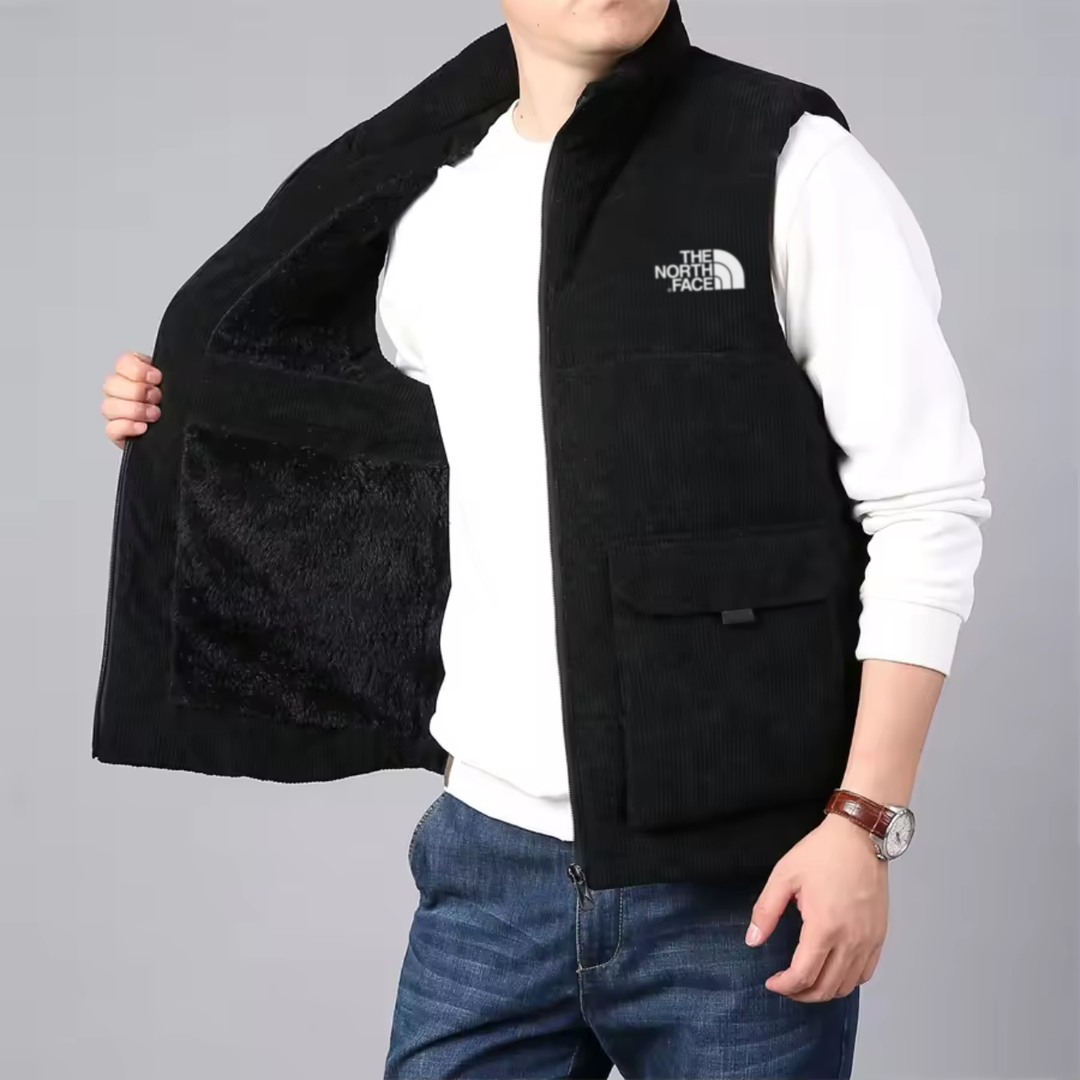 Corduroy Insulated Vest with Plush Lining - Clearance Sale