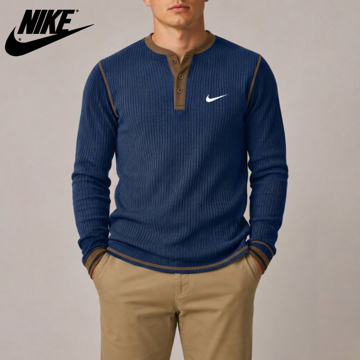 Ribbed Henley Knit || Clearance Sale