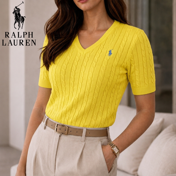 LuxeKnit V-Neck Tee || Clearance Sale