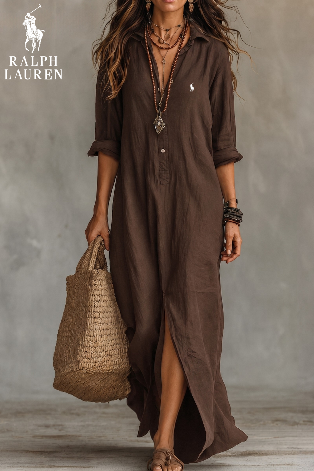 Coastal Breeze Maxi Shirt Dress || Clearance Sale