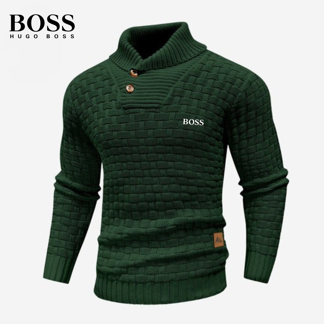 Knitted Sweater with Buttoned Collar || CLEARANCE SALE