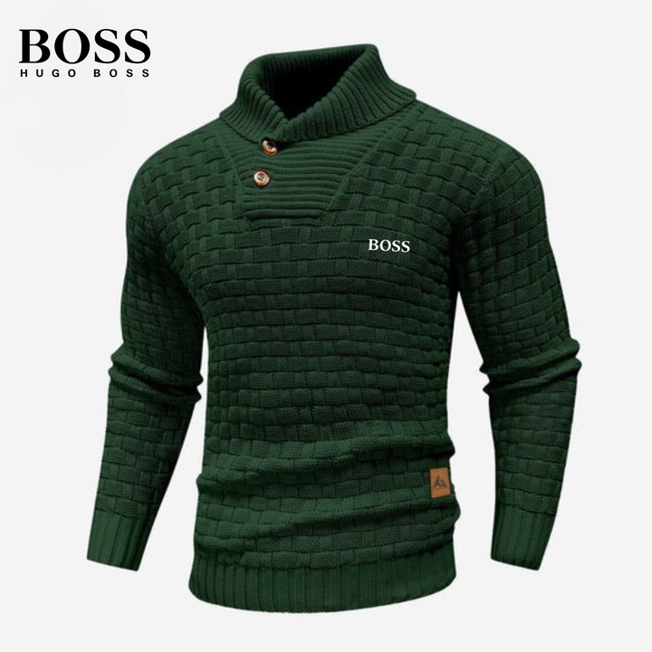 Knitted Sweater with Buttoned Collar || CLEARANCE SALE