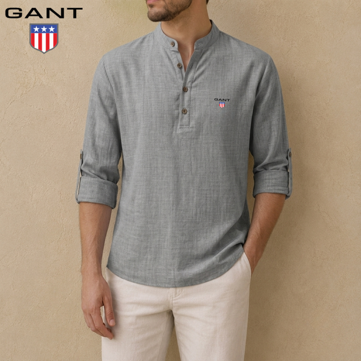 Linen Henley Shirt || Clearance Sale