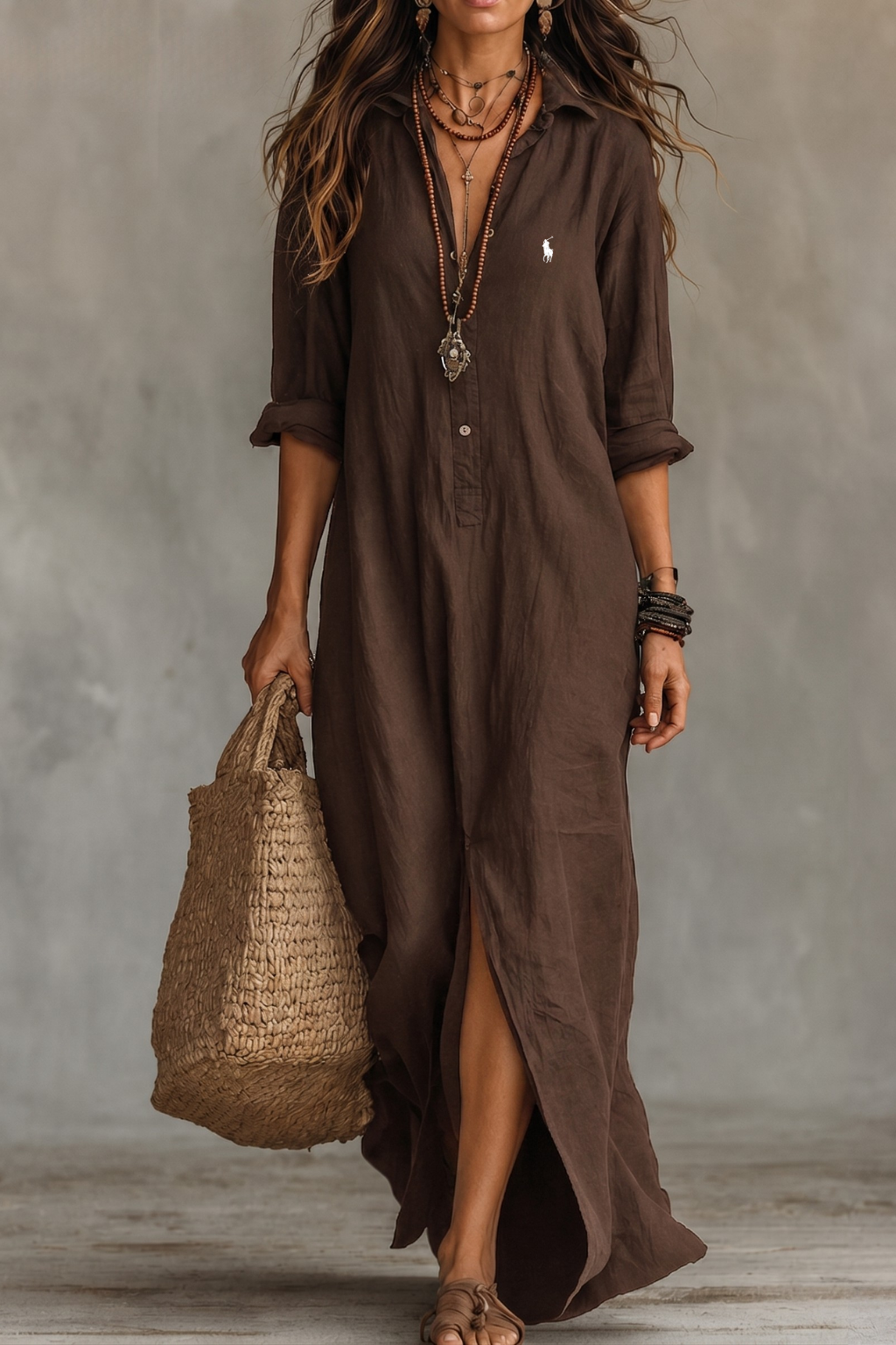 Coastal Breeze Maxi Shirt Dress - Clearance Sale