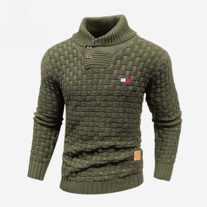 Knitted Sweater with Buttoned Collar || CLEARANCE SALE