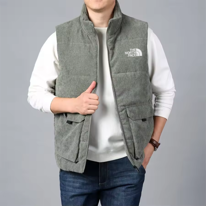 Corduroy Insulated Vest with Plush Lining - Clearance Sale