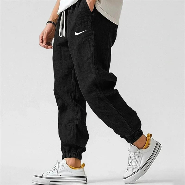 Relaxed Fit Linen Jogger Pants - Clearance Sale
