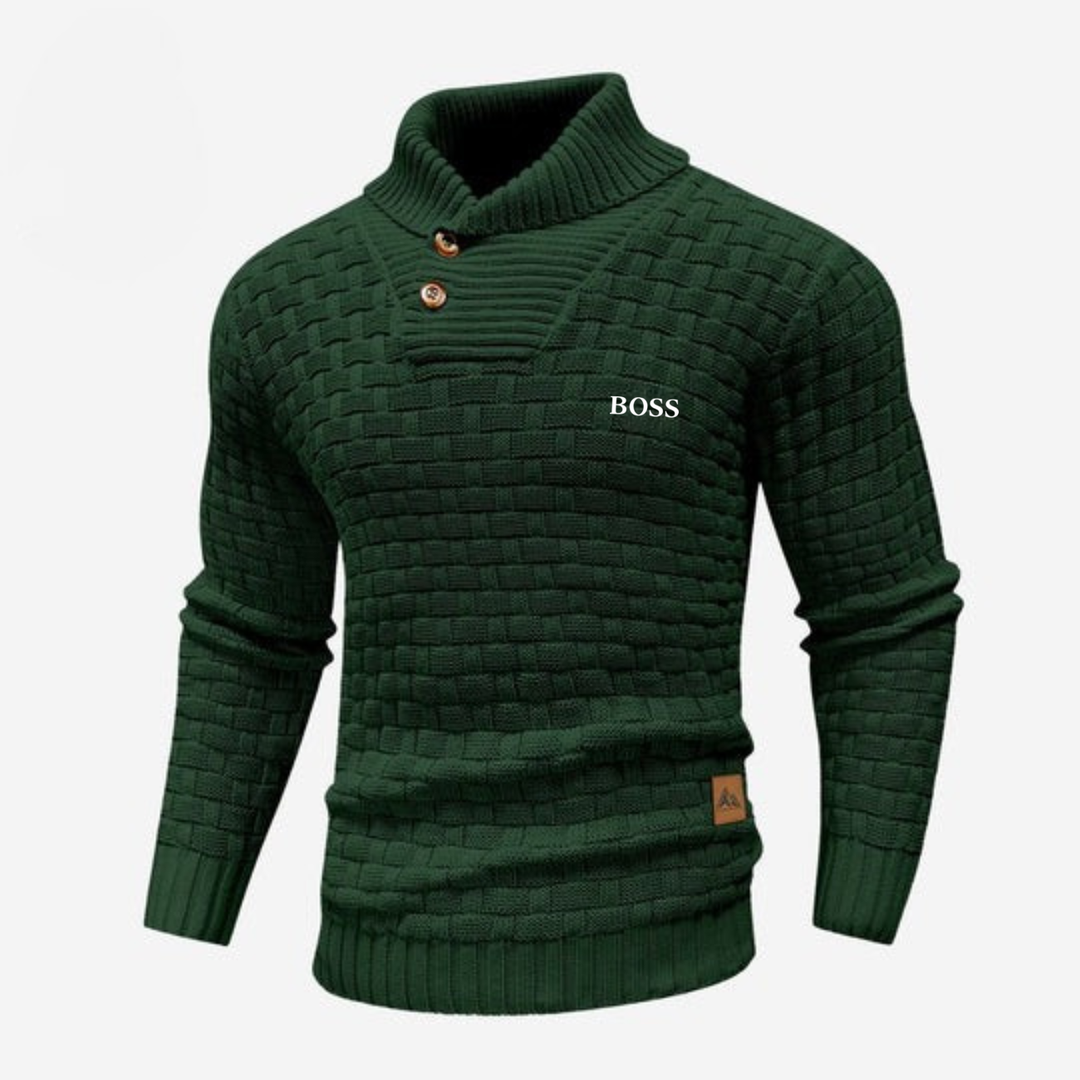 Knitted Sweater with Buttoned Collar || CLEARANCE SALE