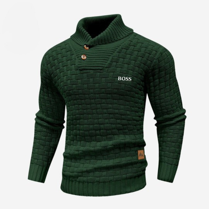 Knitted Sweater with Buttoned Collar || CLEARANCE SALE