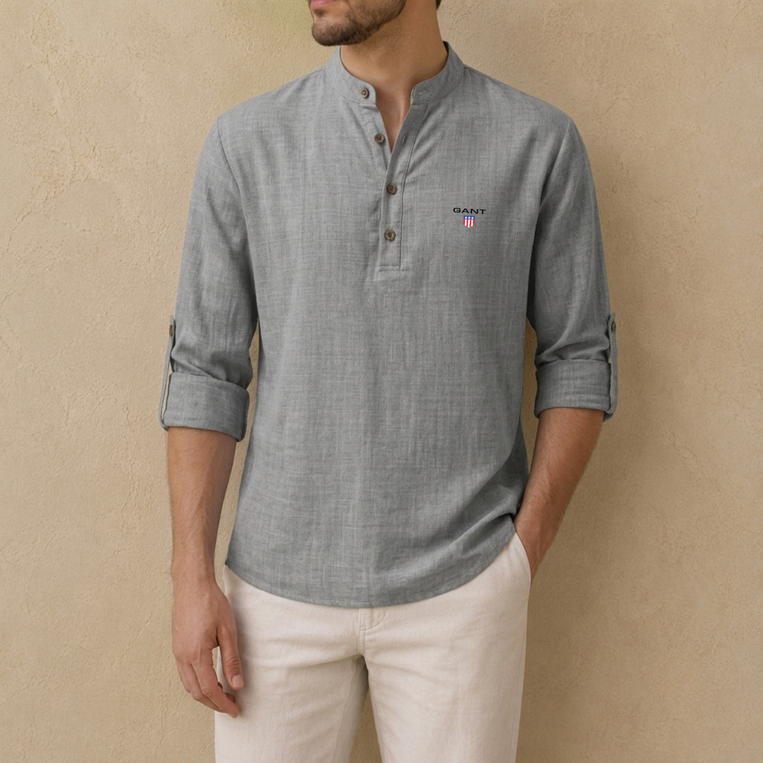Linen Henley Shirt - Clearance Sale