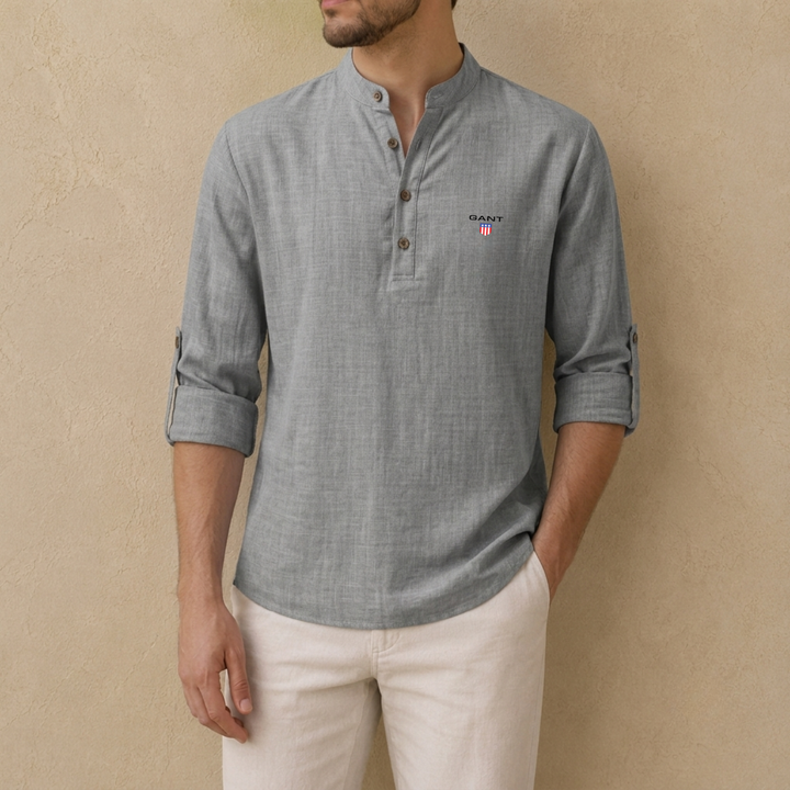 Linen Henley Shirt - Clearance Sale