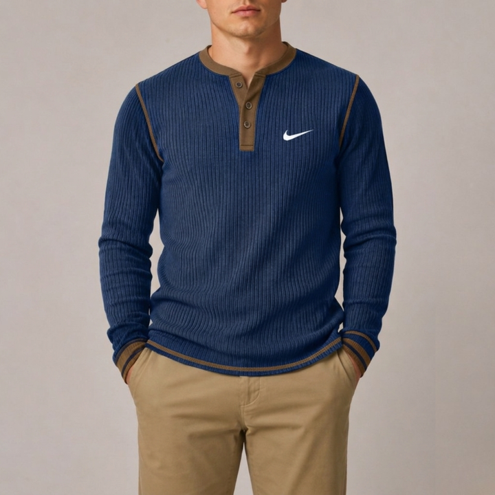 Ribbed Henley Knit - Clearance Sale