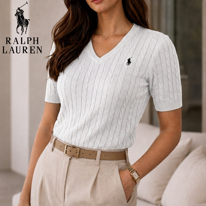 LuxeKnit V-Neck Tee || Clearance Sale