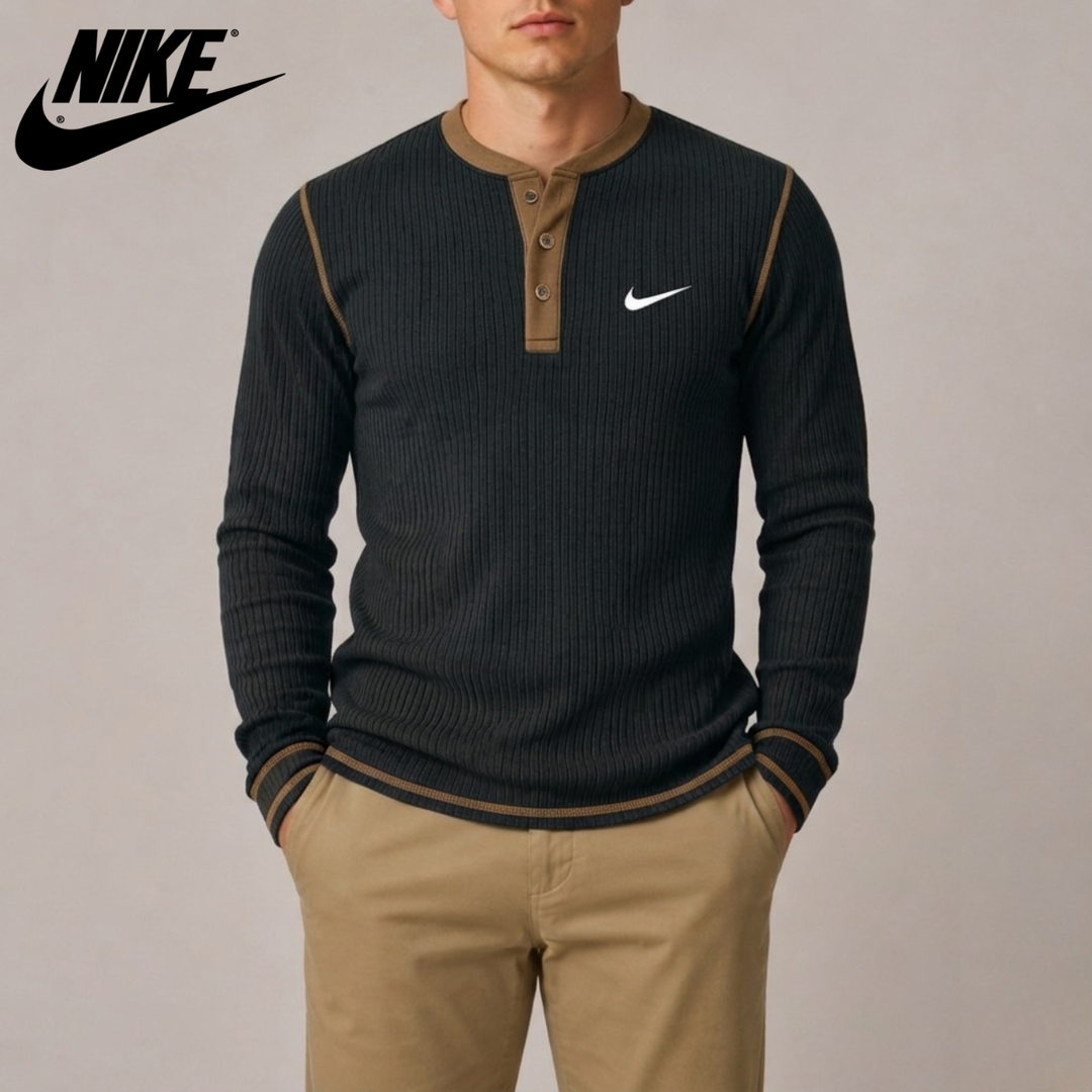 Ribbed Henley Knit || Clearance Sale
