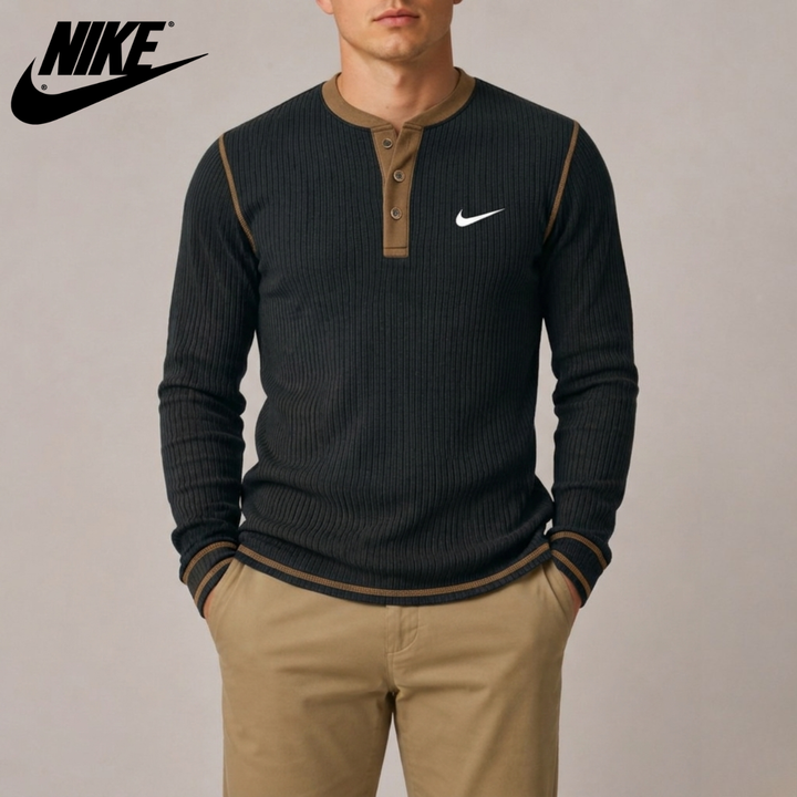 Ribbed Henley Knit || Clearance Sale
