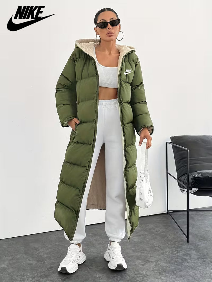 Long Puffer Coat with Hood and Sherpa Lining || CLEARANCE PRICE