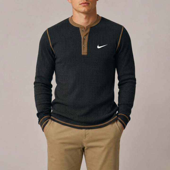 Ribbed Henley Knit - Clearance Sale