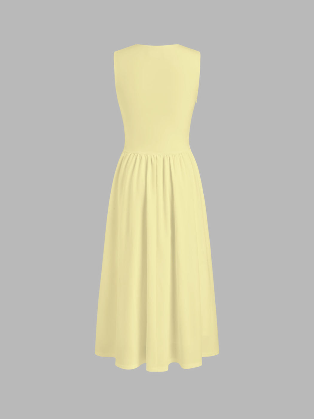 Elegant Sleeveless Ruched Midi Dress