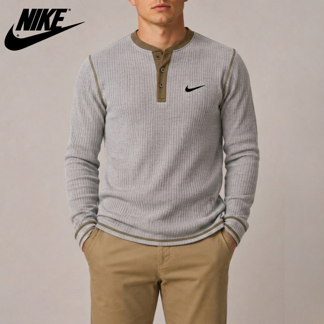 Ribbed Henley Knit || Clearance Sale