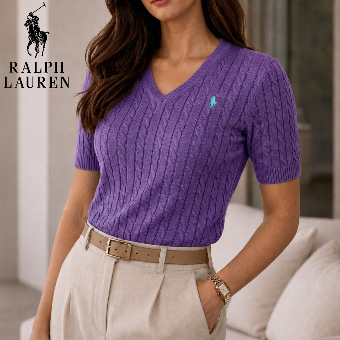 LuxeKnit V-Neck Tee || Clearance Sale