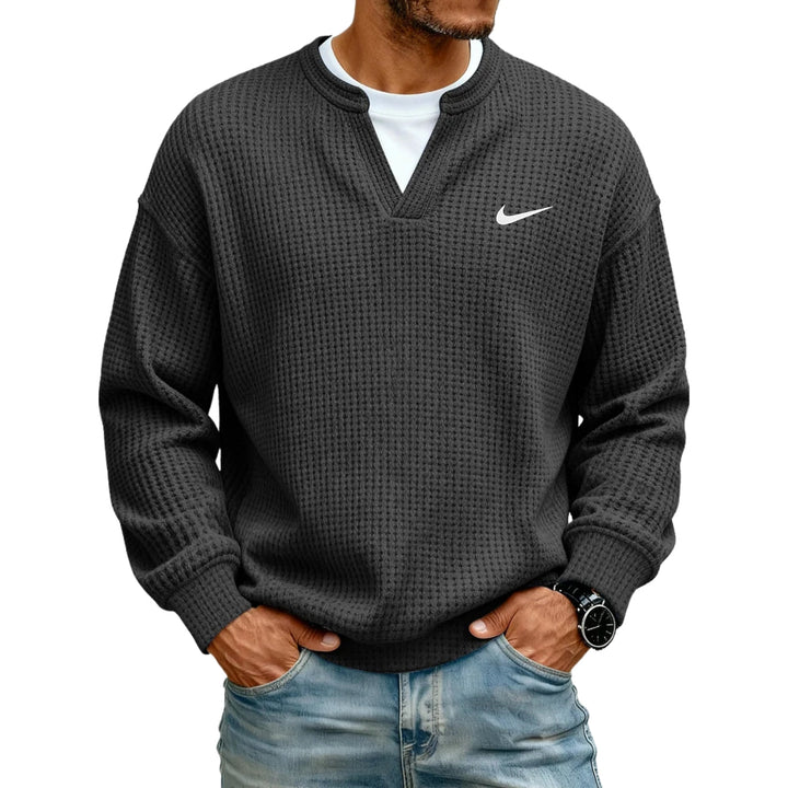 Textured V-Neck Sweatshirt - CLEARANCE SALE