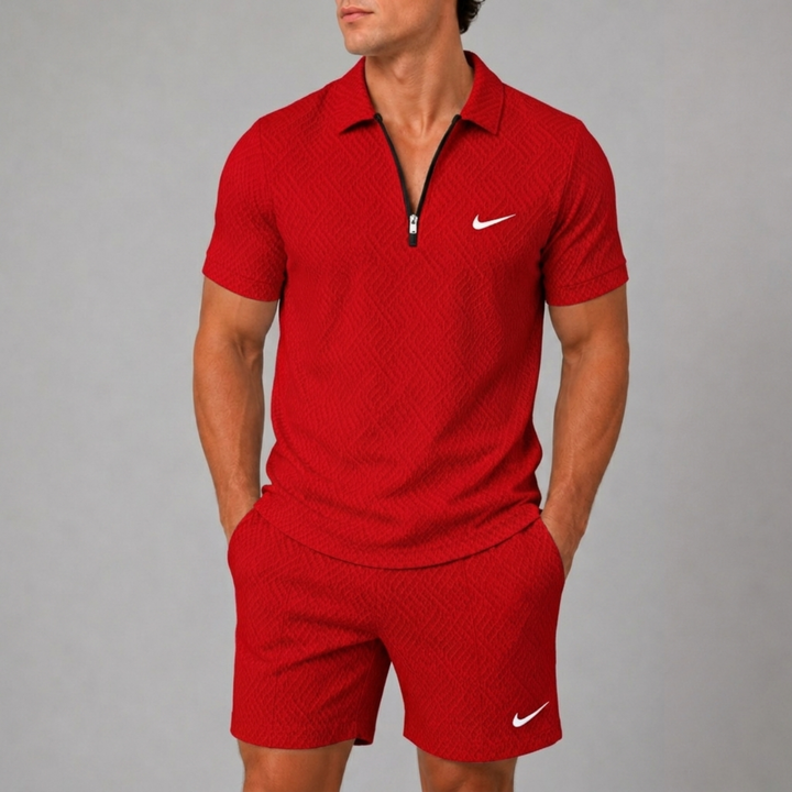 Zippered Polo &amp; Shorts Set - CLEARANCE SALE
