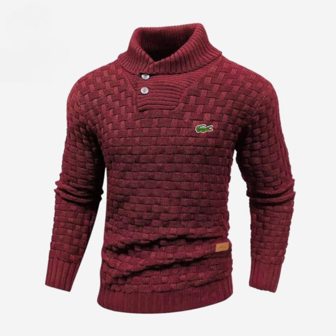 Knitted Sweater with Buttoned Collar || CLEARANCE SALE