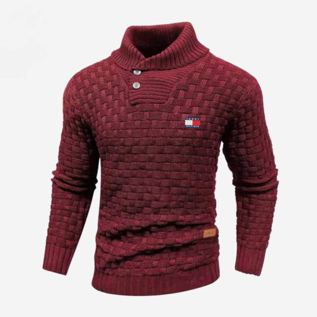 Knitted Sweater with Buttoned Collar || CLEARANCE SALE