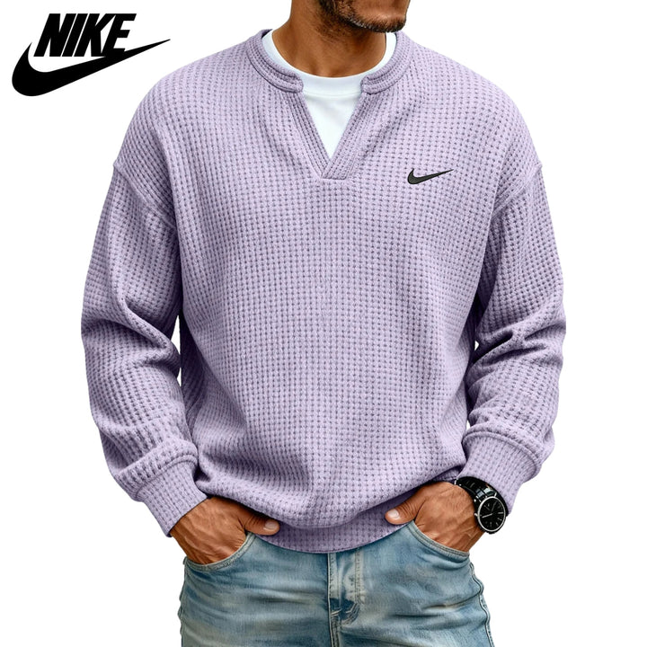 Textured V-Neck Sweatshirt || CLEARANCE SALE