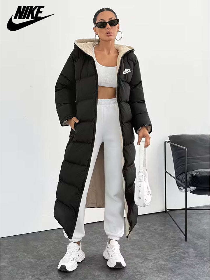 Long Puffer Coat with Hood and Sherpa Lining || CLEARANCE PRICE