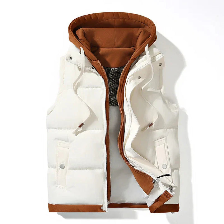 SOFT SHELL HOODED PUFFER GILET