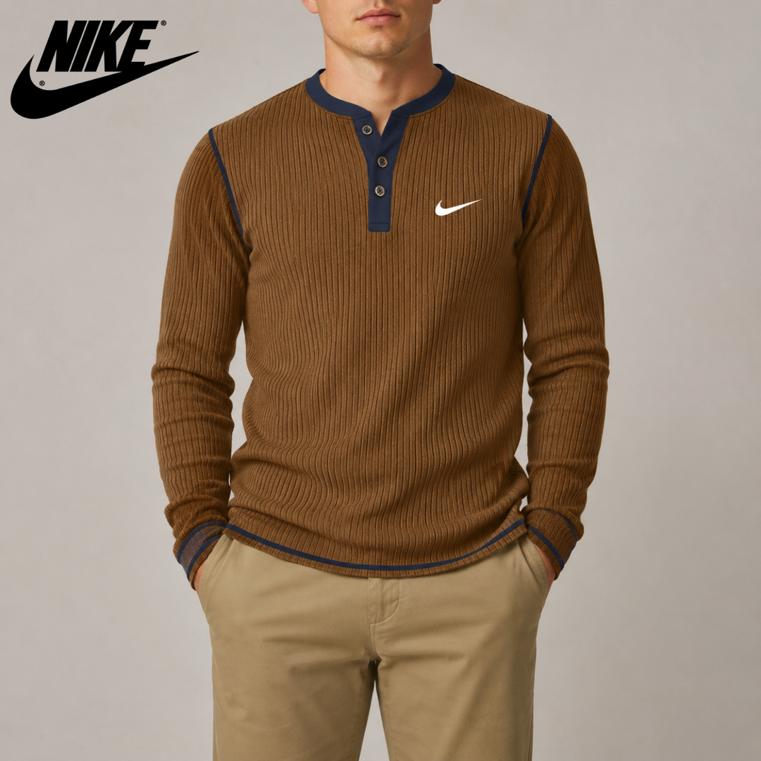 Ribbed Henley Knit || Clearance Sale
