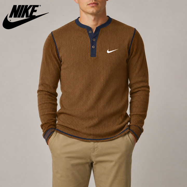 Ribbed Henley Knit || Clearance Sale